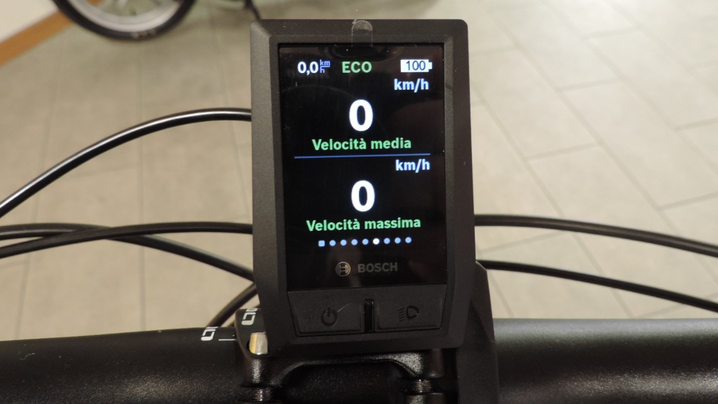 sesta schermata Kiox bosch comprende visualizza la velocità media e la massima velocità